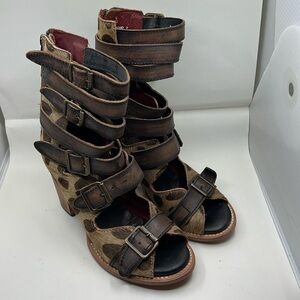 Freebird Bond Leopard Ankle Bootie Sandals - Worn Once.